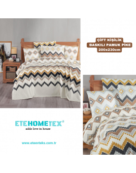 ETEHOMETEX ÇİFT KİŞİLİK BASKILI PAMUK PİKE COZA 8696474231840